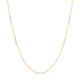 Two-Tone Staple Bar Stations Adjustable Necklace