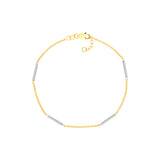 Two-Tone Staple Bar Stations Adjustable Bracelet