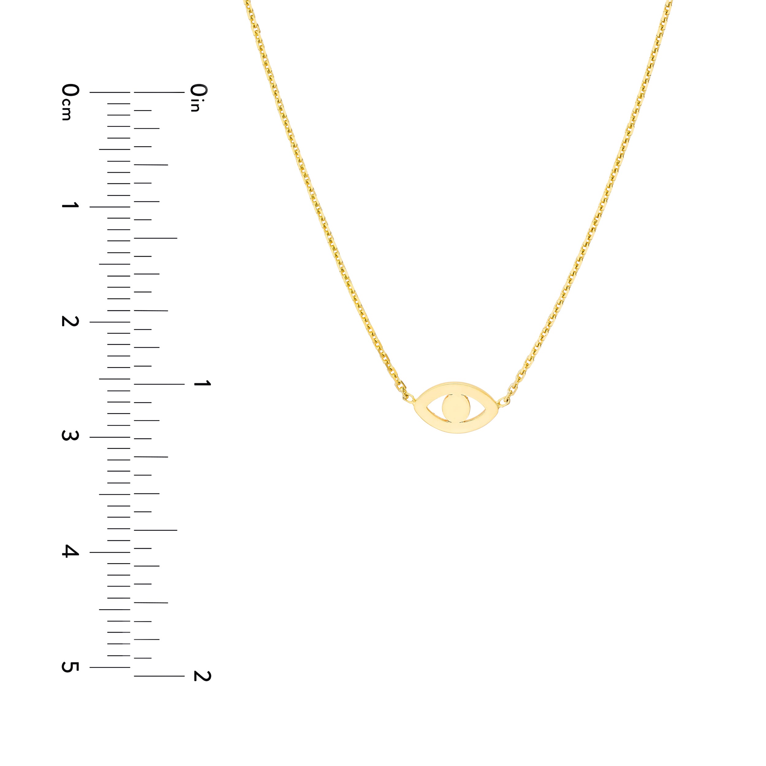 Mini Evil Eye Cutout Adjustable Necklace