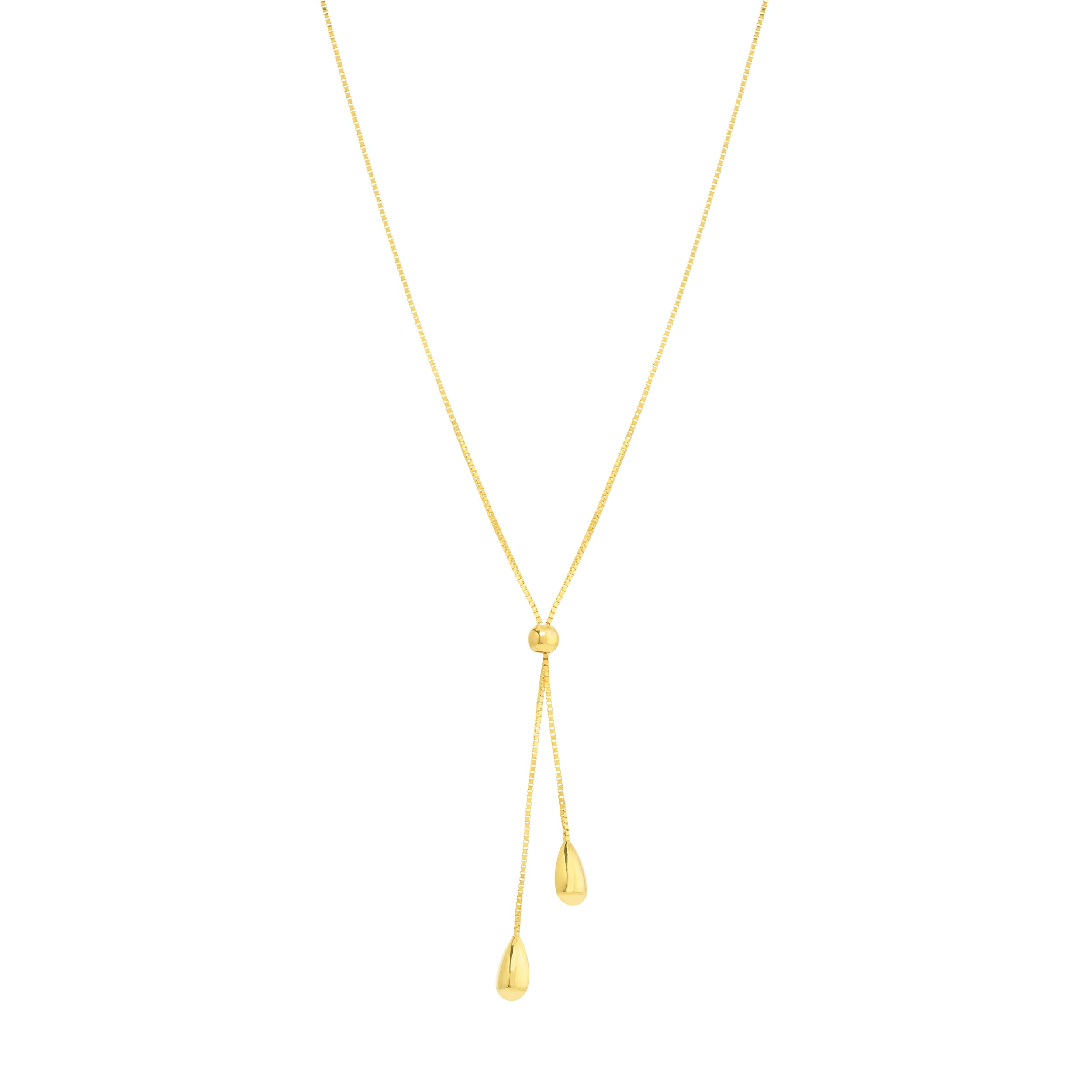 Double Teardrop Lariat Necklace