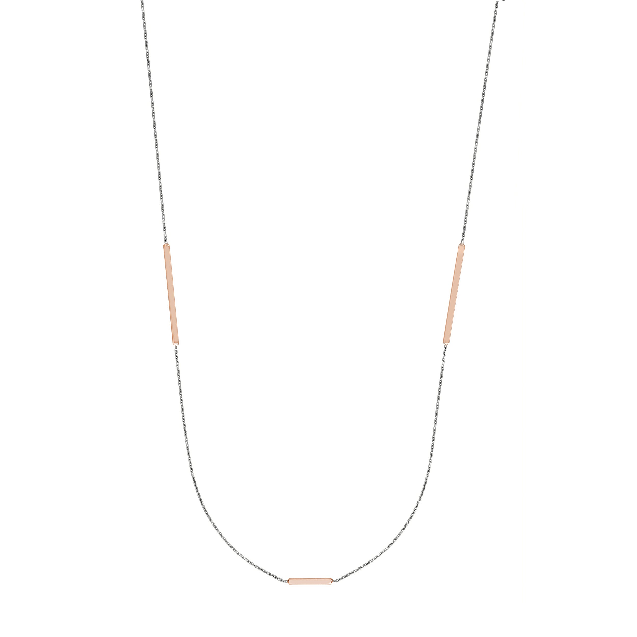 Long And Lovely Rose/White Bead Necklace