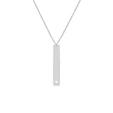 Plated Sterling Silver Vertical Bar Star Necklace