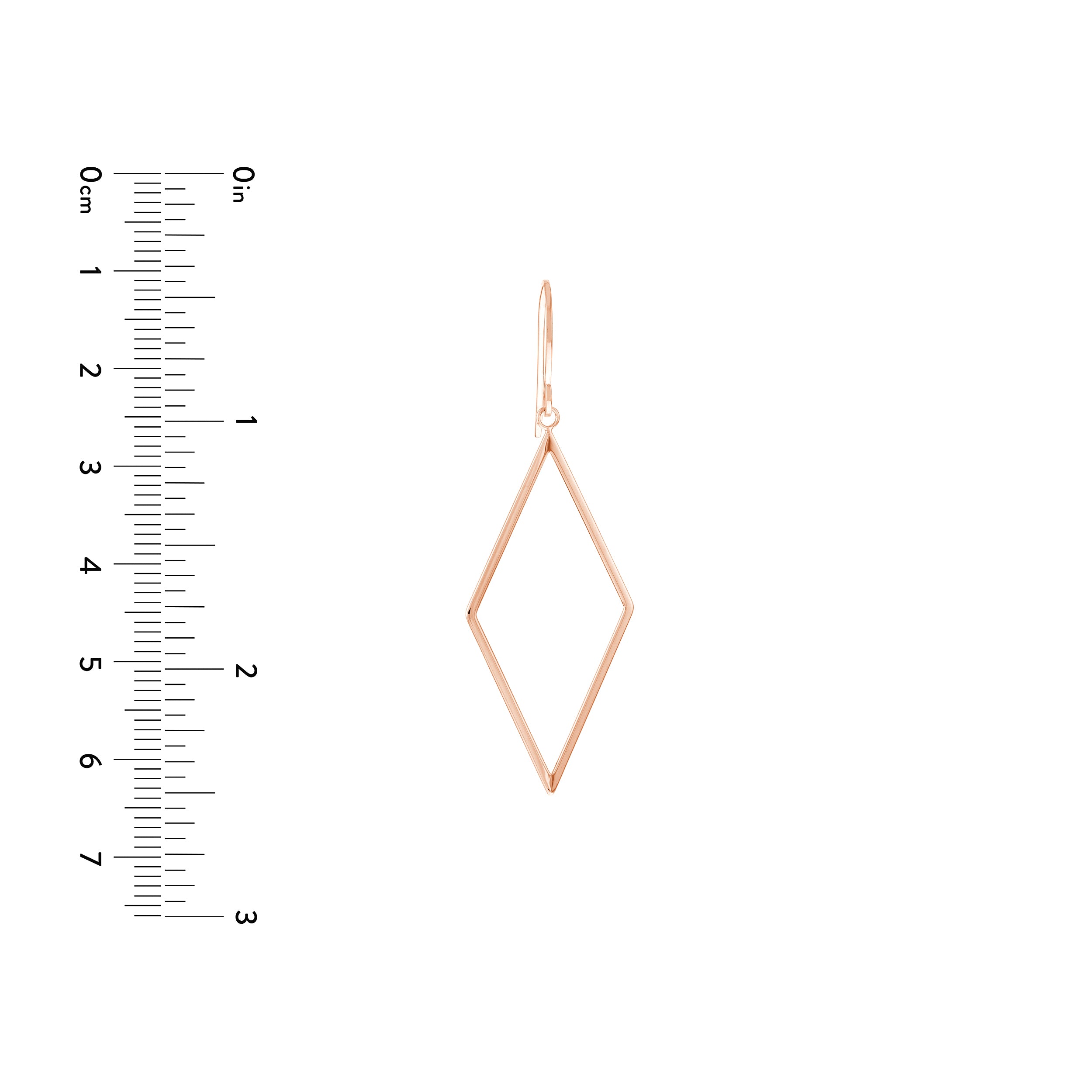 Open Diamond-Shaped Dangle Earrings