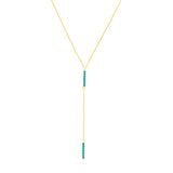 Simulated Turquoise Staple Lariat Necklace