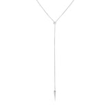 CZ Bezel and Spear Lariat Necklace