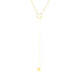 Circle and Engravable Disc Lariat Necklace