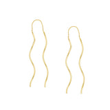 Wavy Tube and Chain Threader Earrings