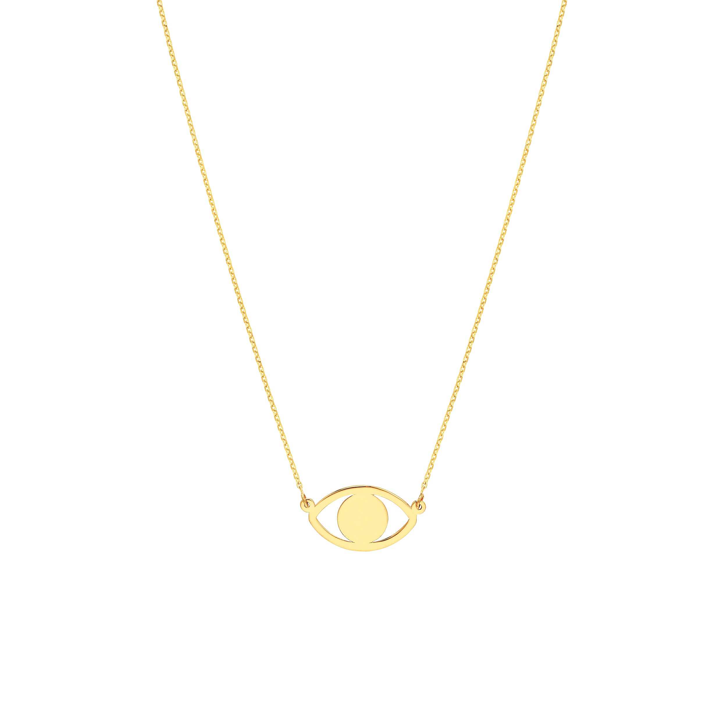 Evil Eye Cutout Adjustable Necklace