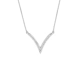 Sterling Silver CZ Chevron Adjustable Necklace
