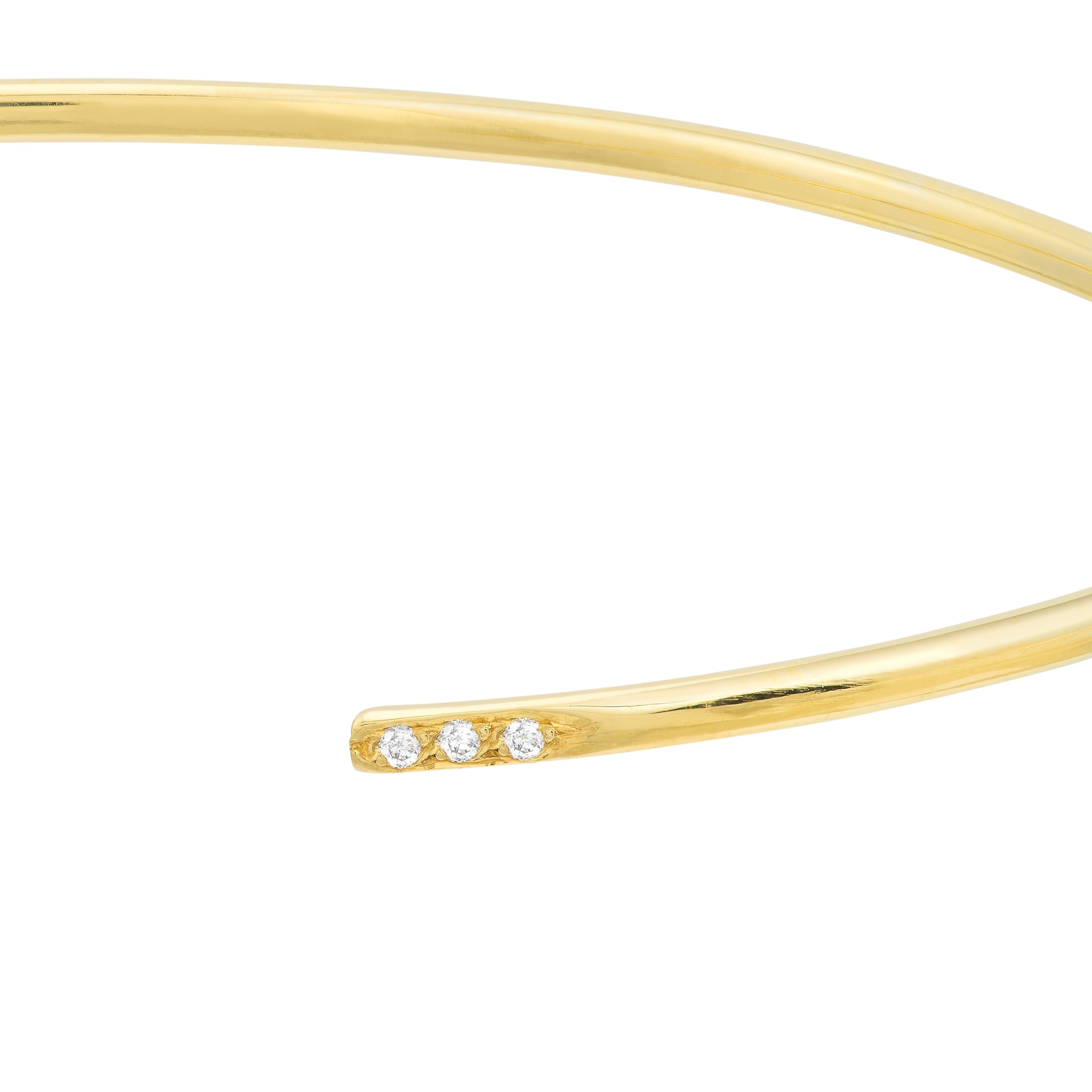 Cuff Bangle with 1/20tcw Diamond Ends