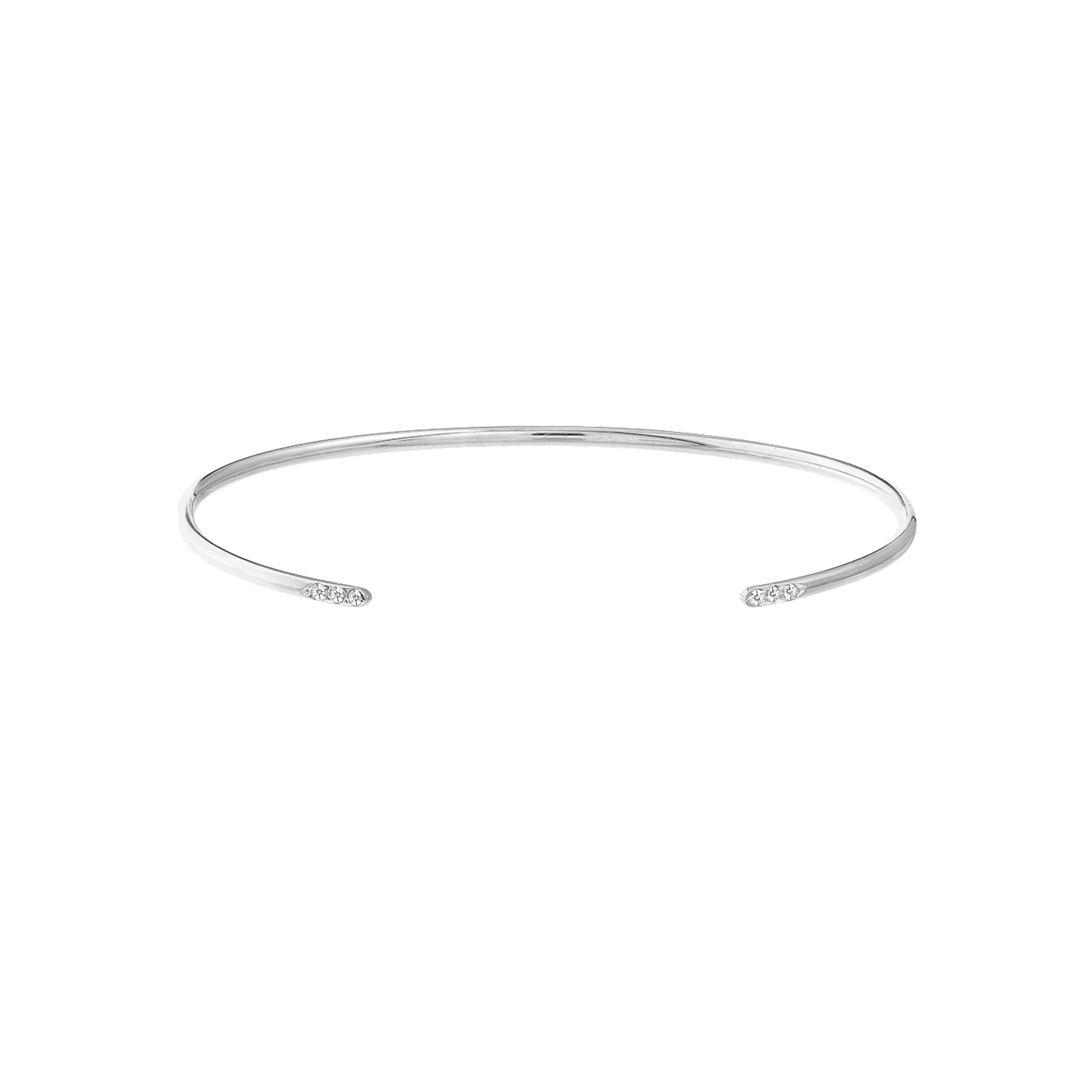 Cuff Bangle with 1/20tcw Diamond Ends