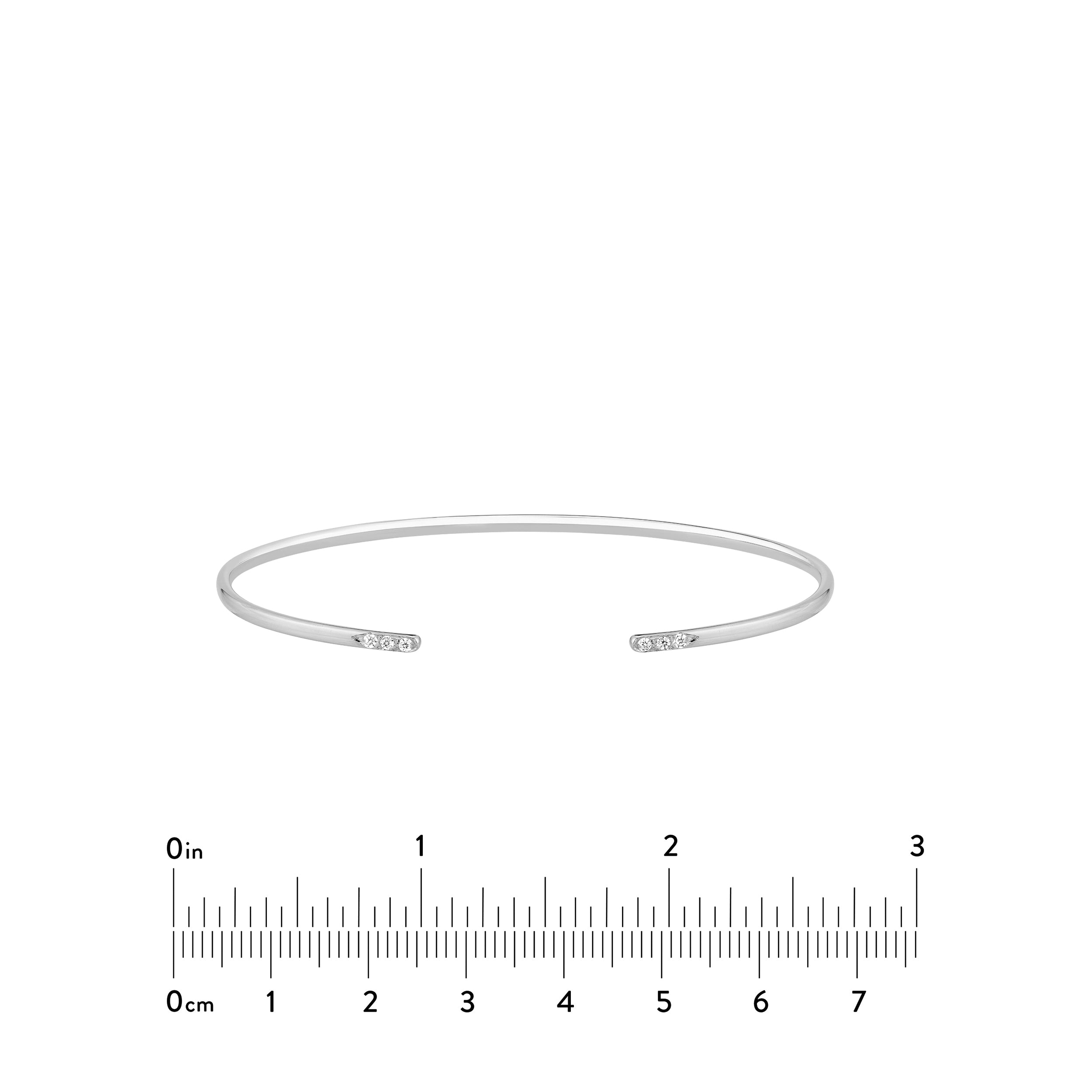 Cuff Bangle with 1/20tcw Diamond Ends