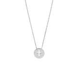 So You Cross Cutout Mini Disc Adj Necklace