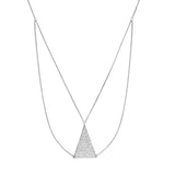 Sterling Silver CZ Triangle Bib Necklace