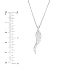 Sterling Silver CZ Italian Horn Adjustable Necklace