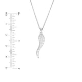 Sterling Silver CZ Italian Horn Adjustable Necklace