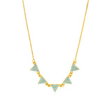 Simulated Turquoise Triangle Necklace