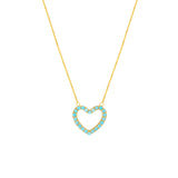 Simulated Turquoise Open Heart Adj. Necklace