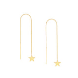 Flat Star Threader Earrings