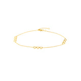 Open Heart Trio Adjustable Anklet