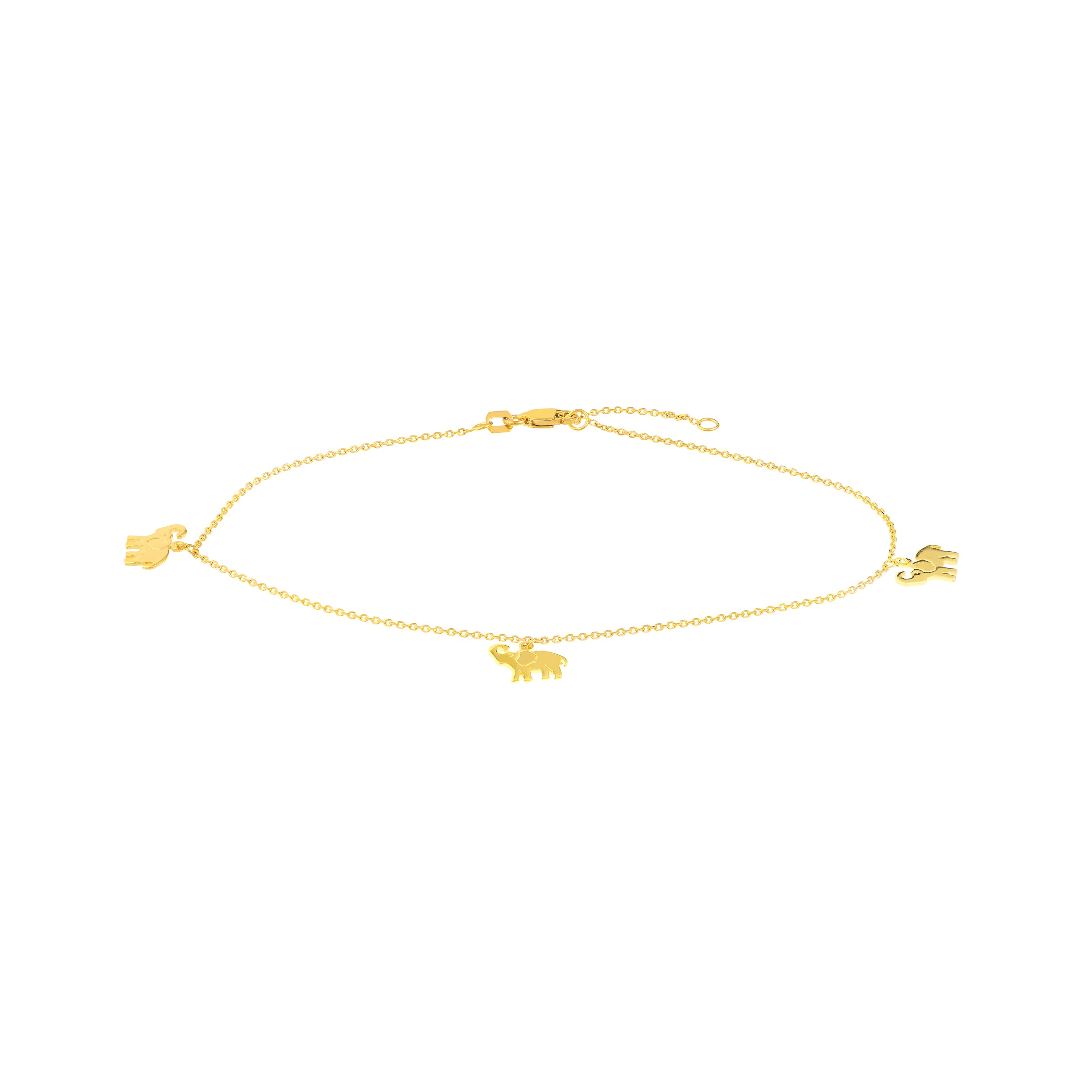 Elephant Trio Adjustable Anklet
