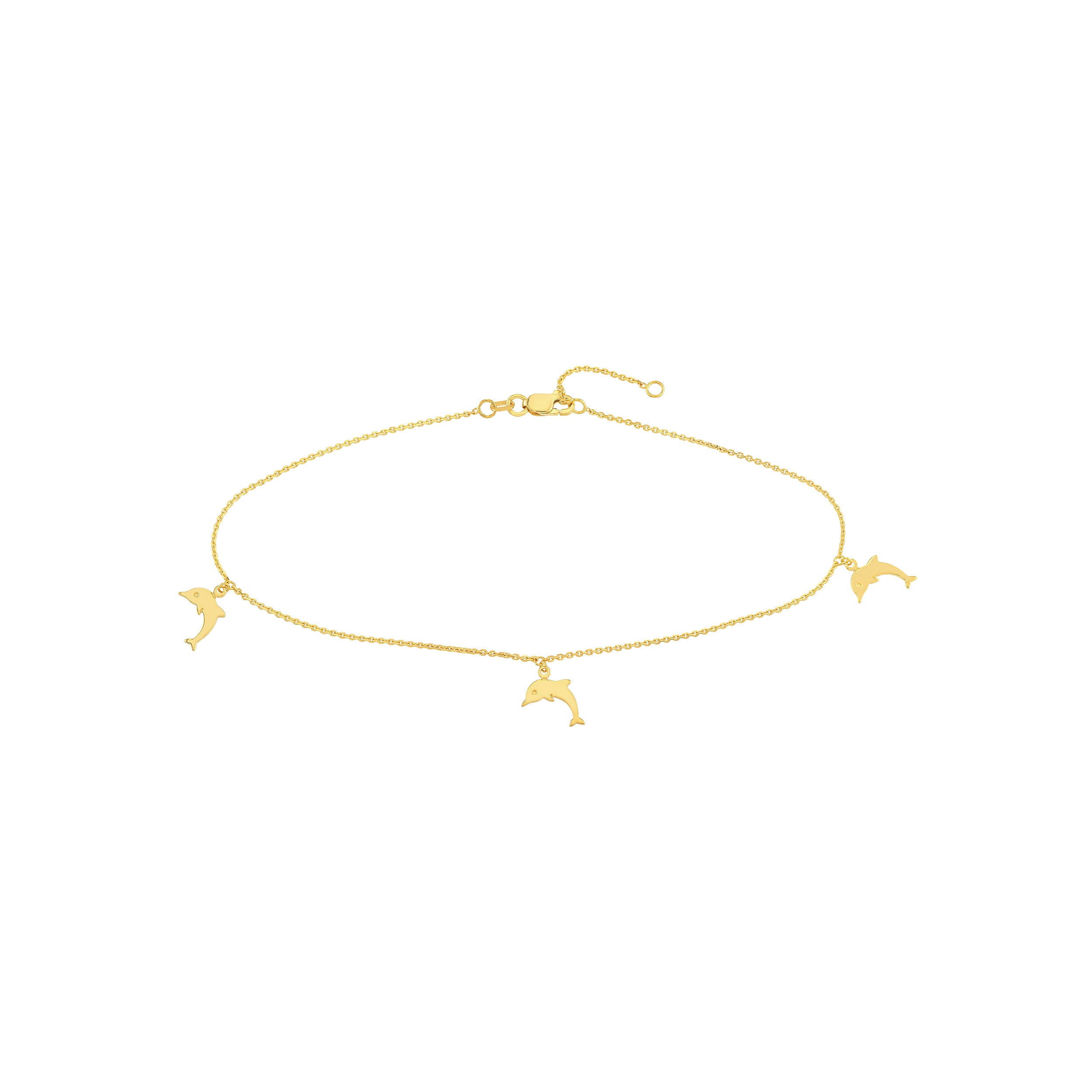 Dolphin Dangle Trio Adjustable Anklet