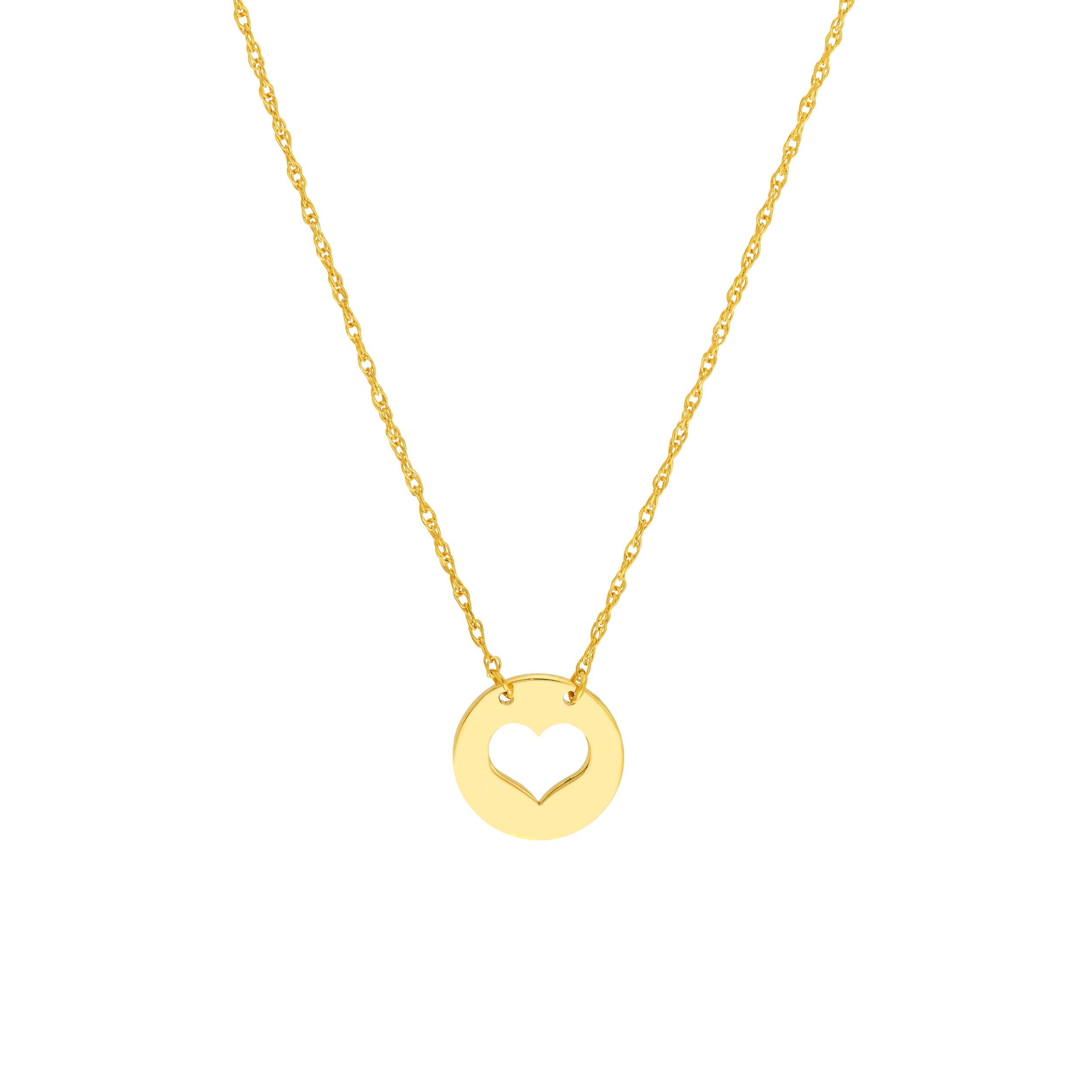 So You Cutout Heart Mini Disc Adjustable Necklace