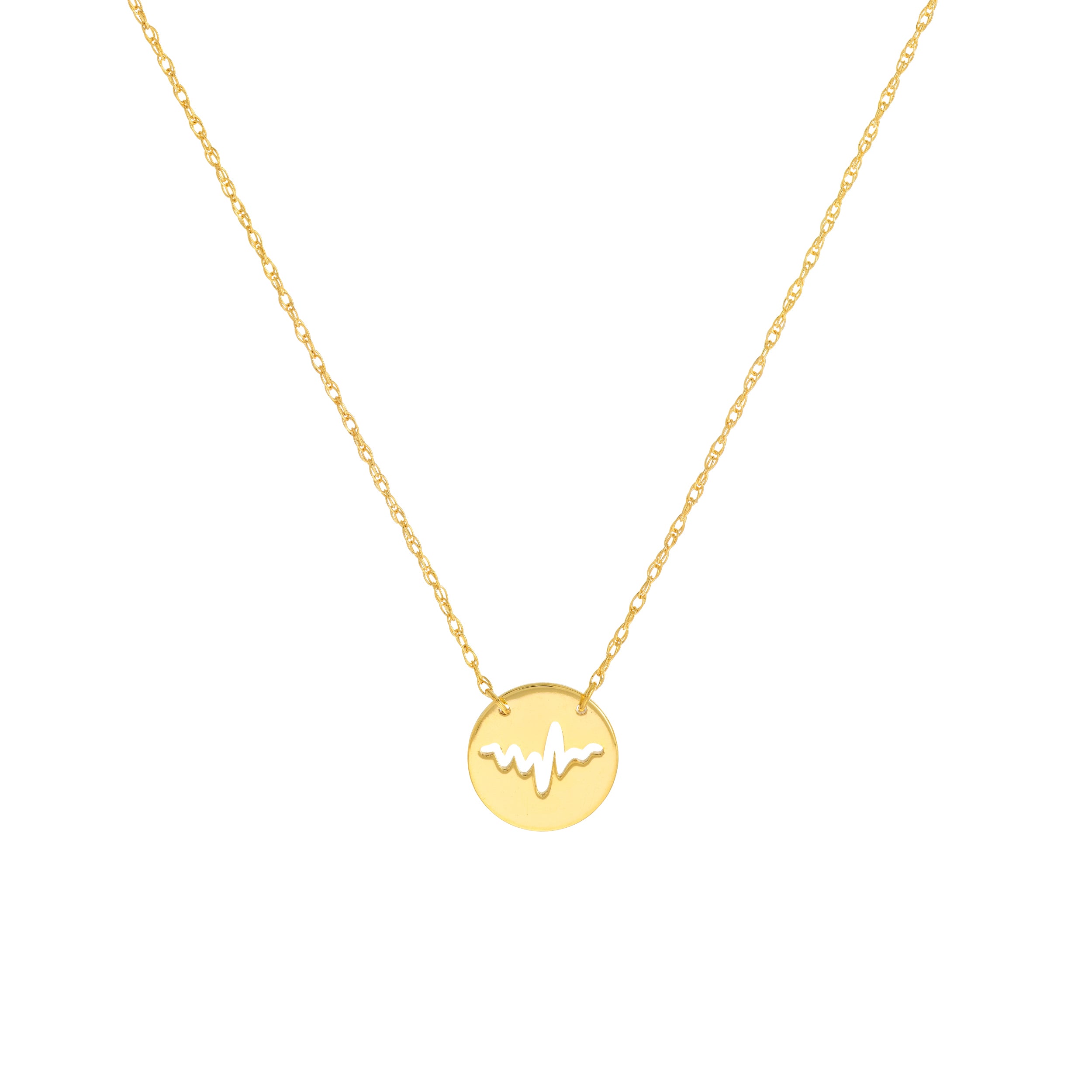 So You Cutout Heartbeat Mini Disc Adjustable Necklace