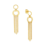 Door Knocker Earrings with Fringe Chain