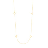 Long Chain Necklace with Floral Stations