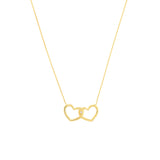 Linked Open Hearts Adjustable Necklace