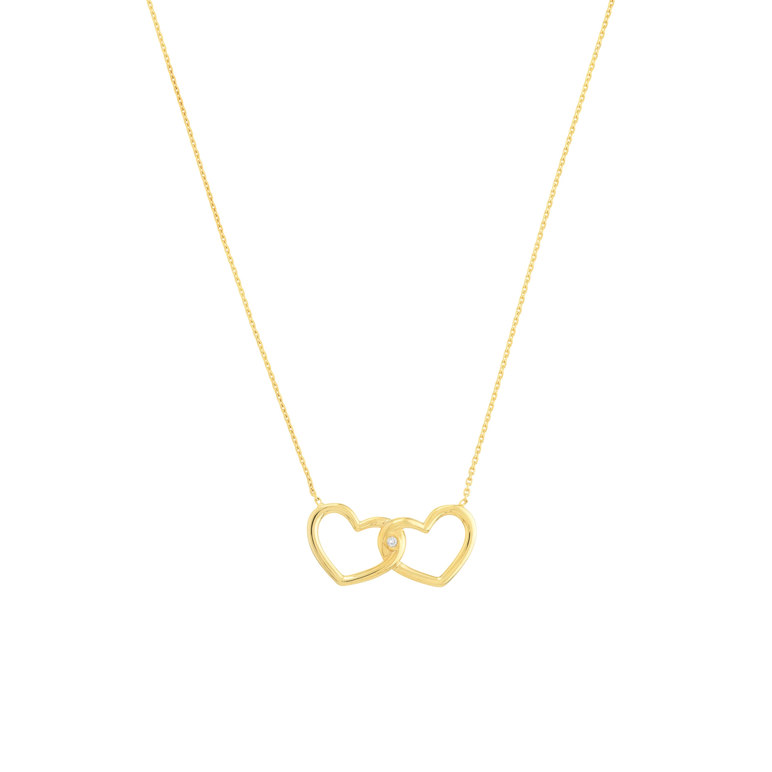 Linked Open Hearts Adjustable Necklace