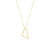 Tilted Open Heart Adjustable Necklace