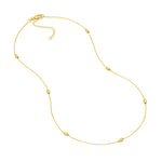 Moon Cut Bead Stations Adjustable Necklace
