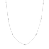 Moon Cut Bead Stations Adjustable Necklace