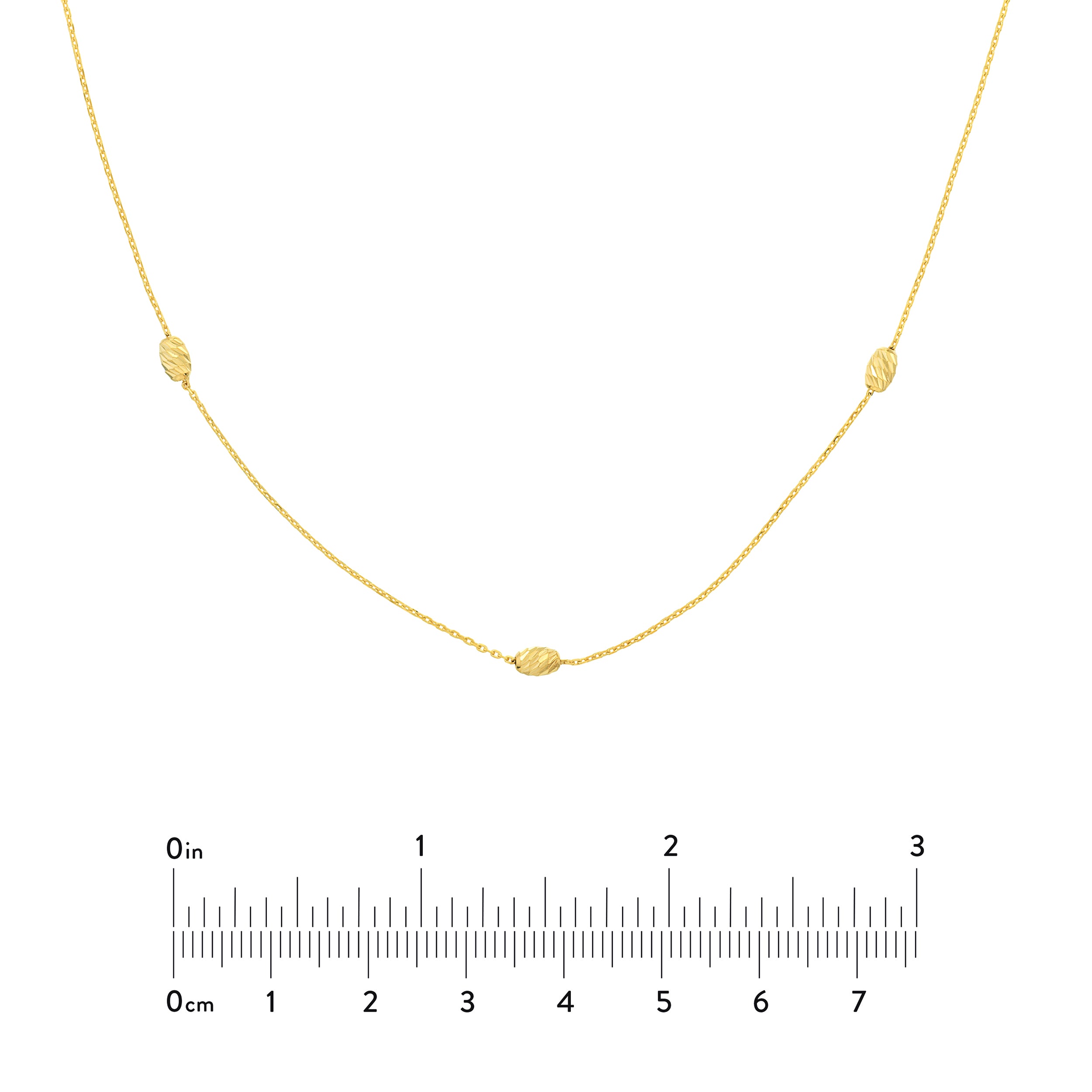 Moon Cut Bead Stations Adjustable Necklace