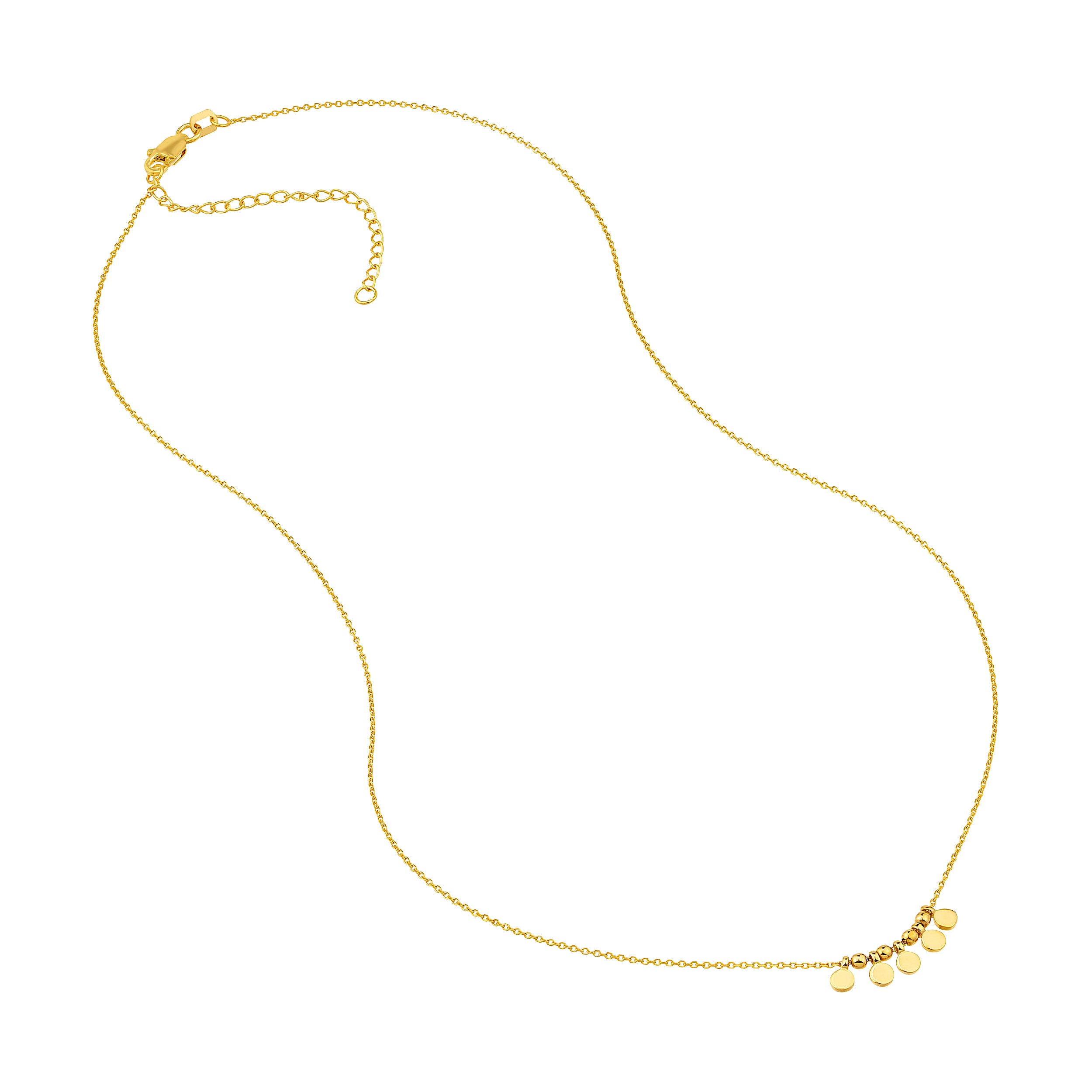 Mini Disc Drop and Bead Station Necklace