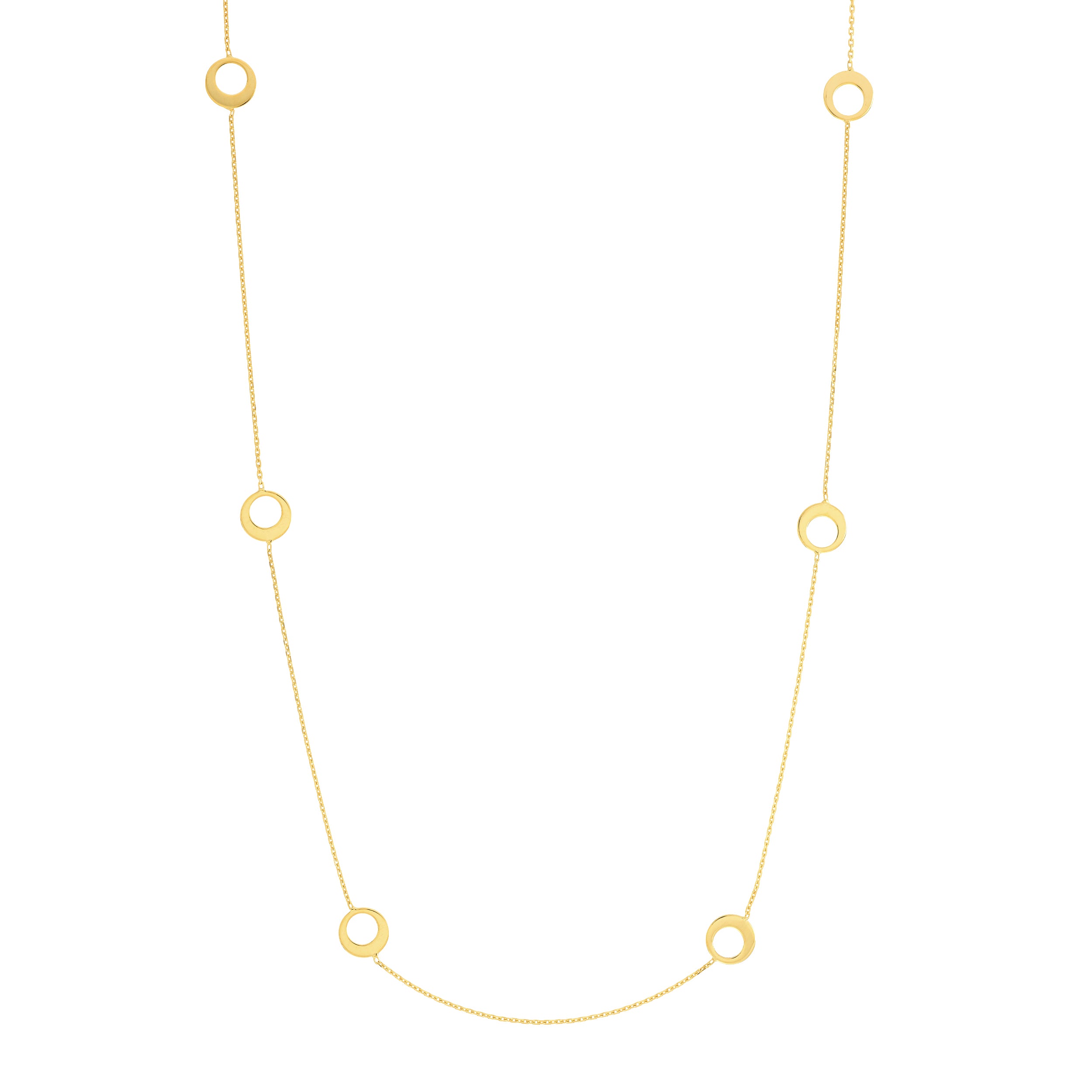 Open Circle Stations Adjustable Necklace