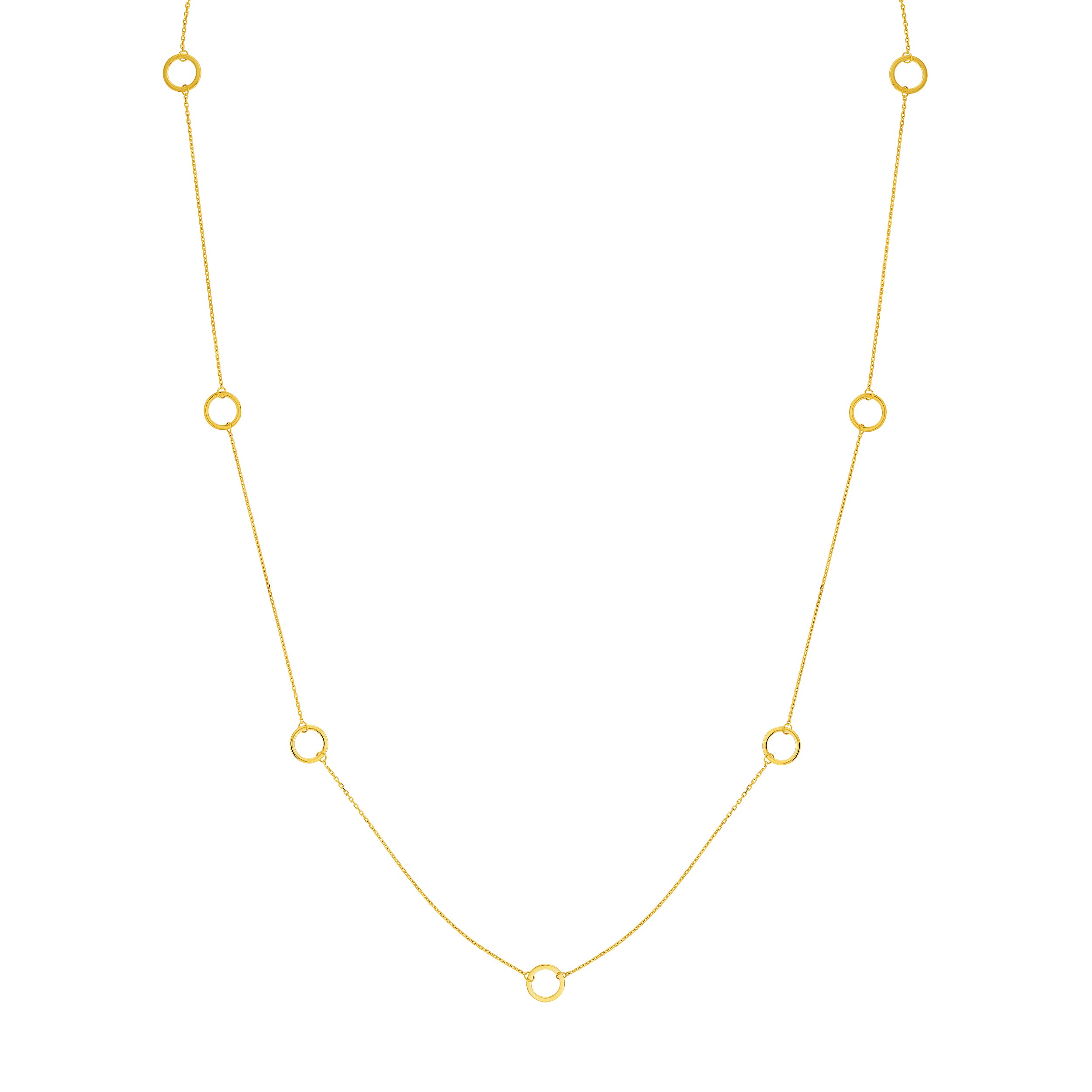 Open Disc Stations Adjustable Necklace