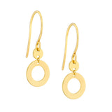 Open Circle Dangle Earrings on Fish Hook