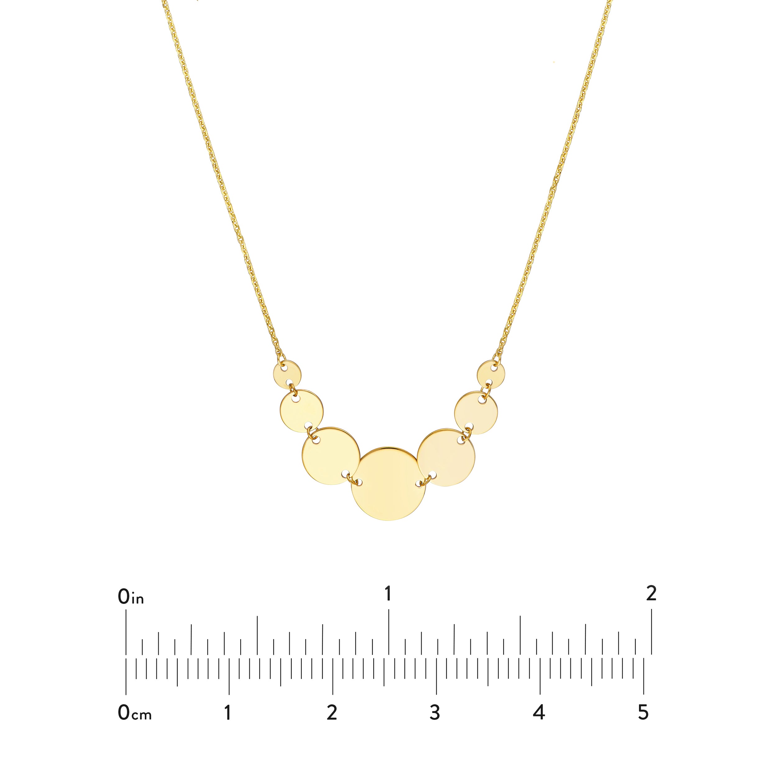 Graduated Disc Station Adjustable Necklace