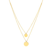 Double Stranded Disc Drop Duo Necklace