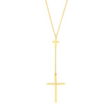 1pt Diamond Cross Duo Adjustable Necklace