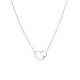 Open Wire Heart Adj. Necklace with Diamond