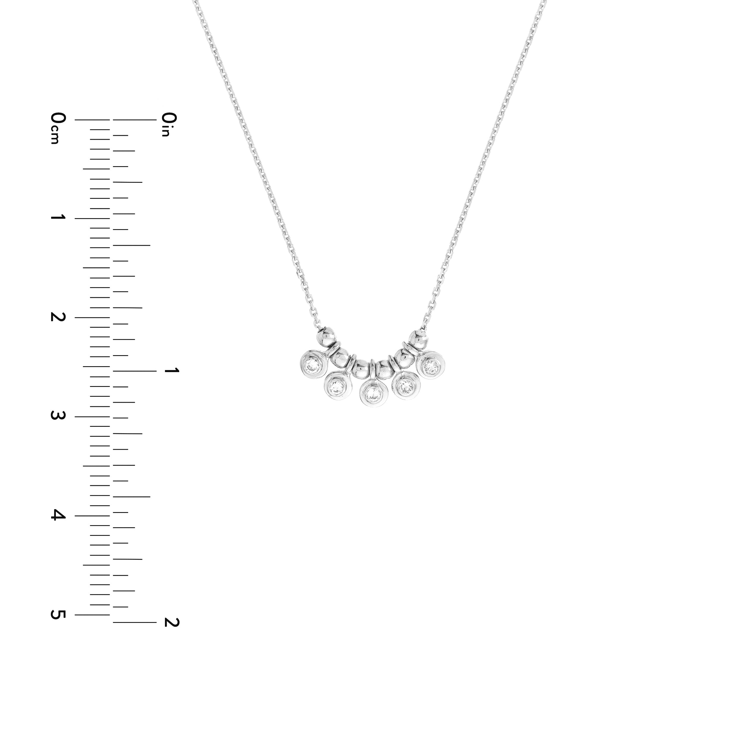 Mini Diamond Bezel and Bead Necklace