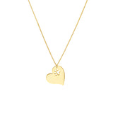 Tilted Heart with Paw Cutout Necklace