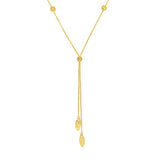 Split Chain Bead/Marquise Lariat Necklace