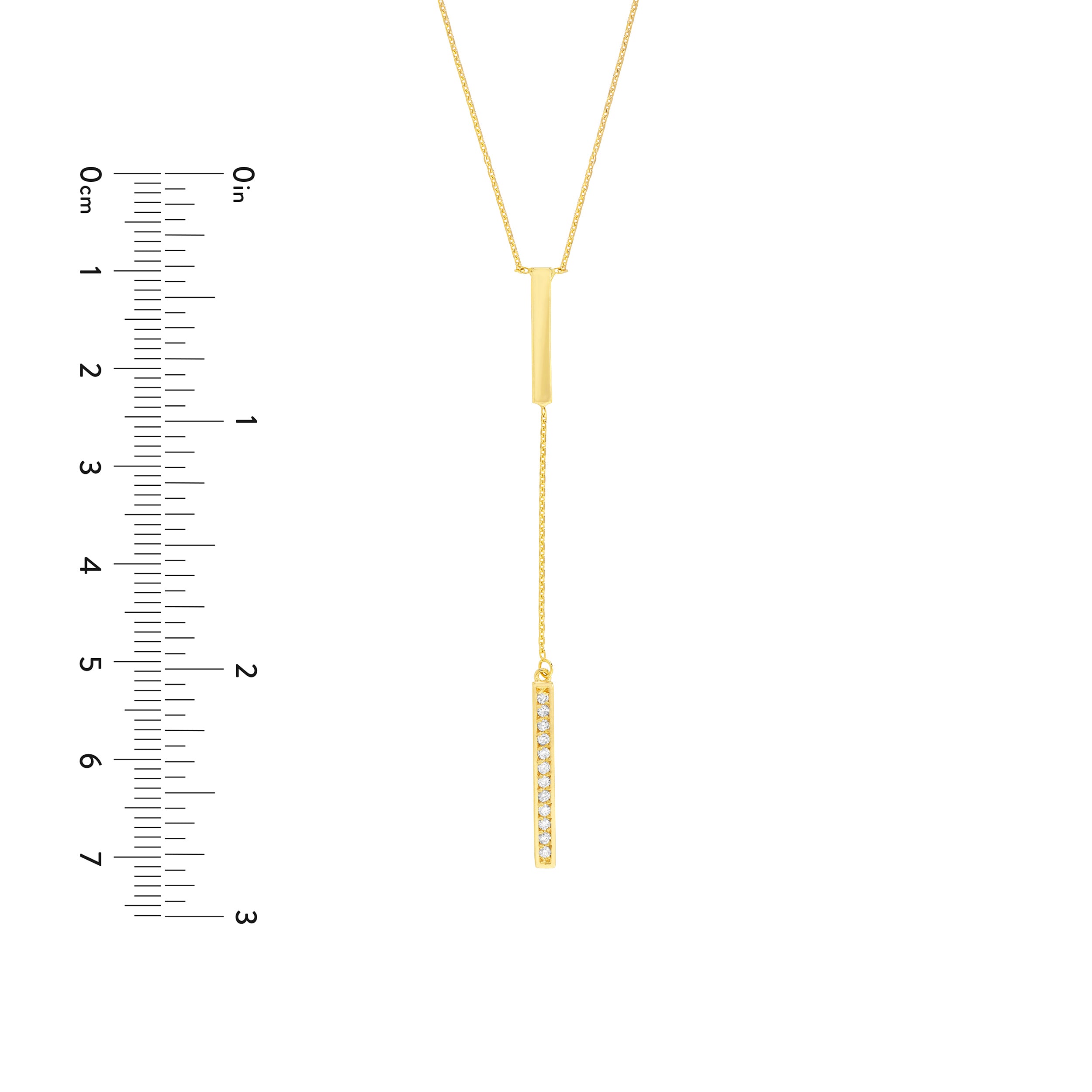 Diamond and Polished Bars Lariat Necklace