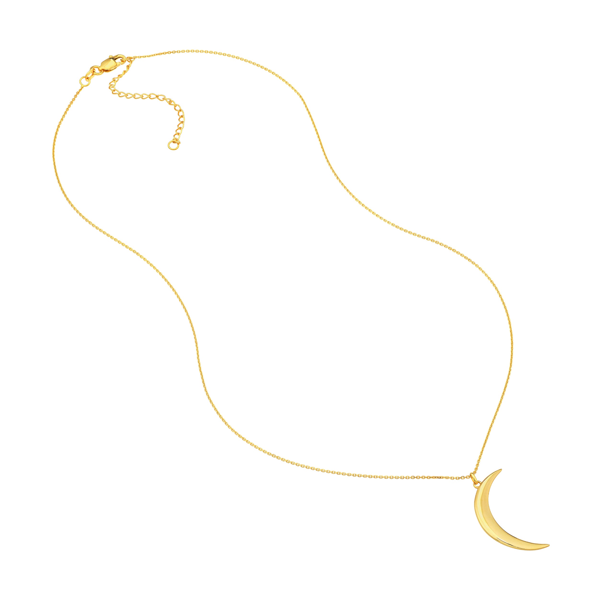 Large Crescent Moon Pendant Necklace