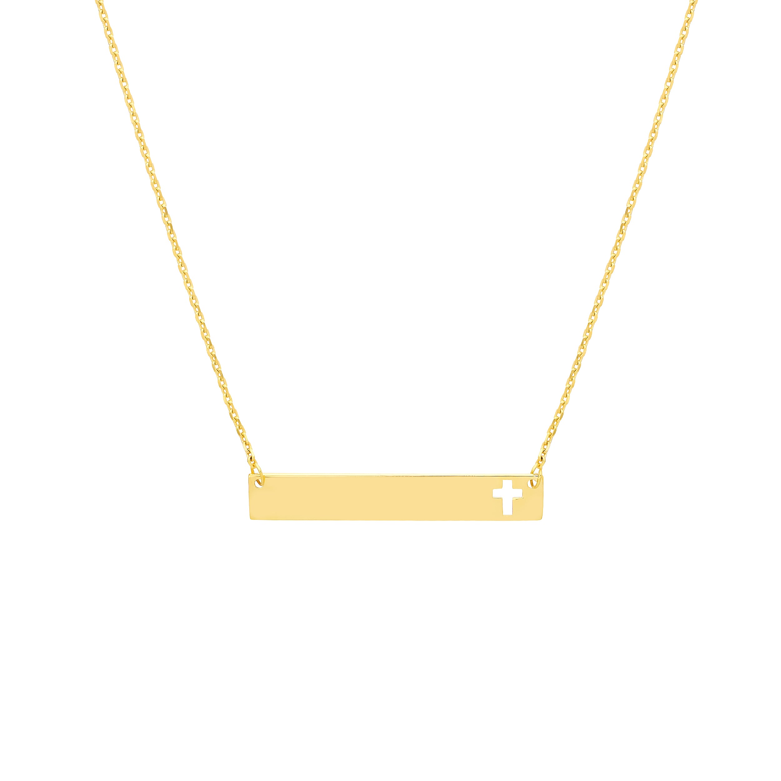 Mini Bar Necklace with Cutout Cross